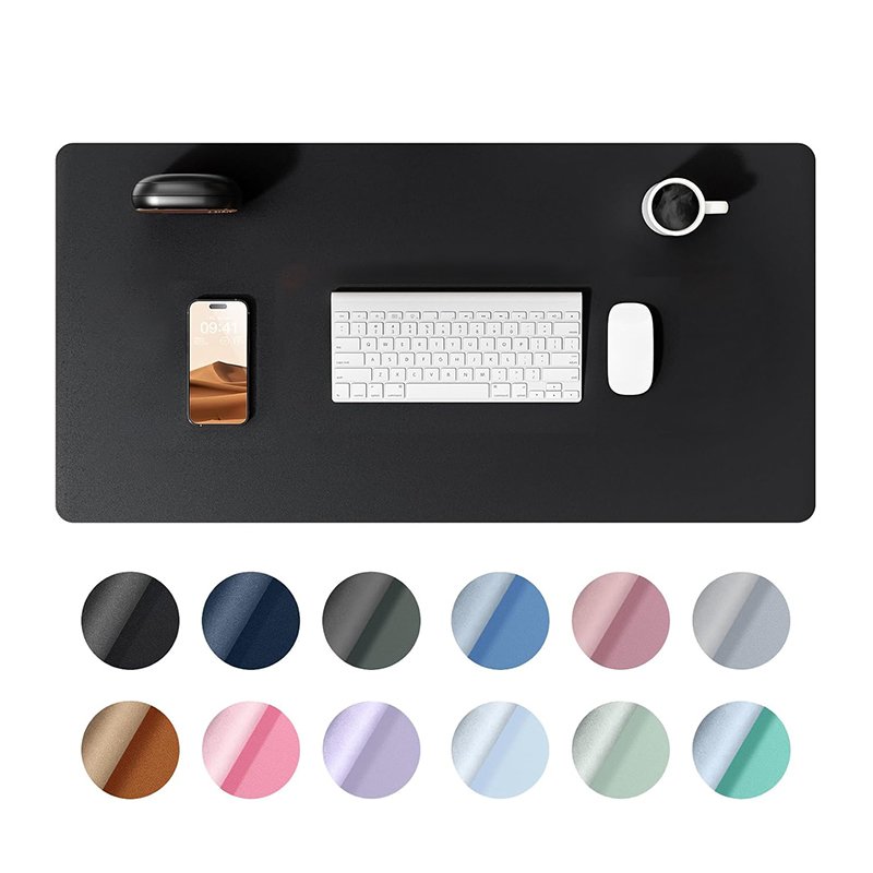 Anti-Slip Solid Color Pu Leather Desk Pad