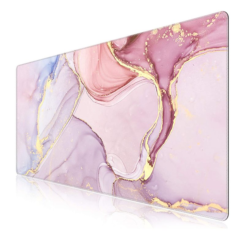 Extended Pink Glitter Marble Office Keyboard Pad Mouse
