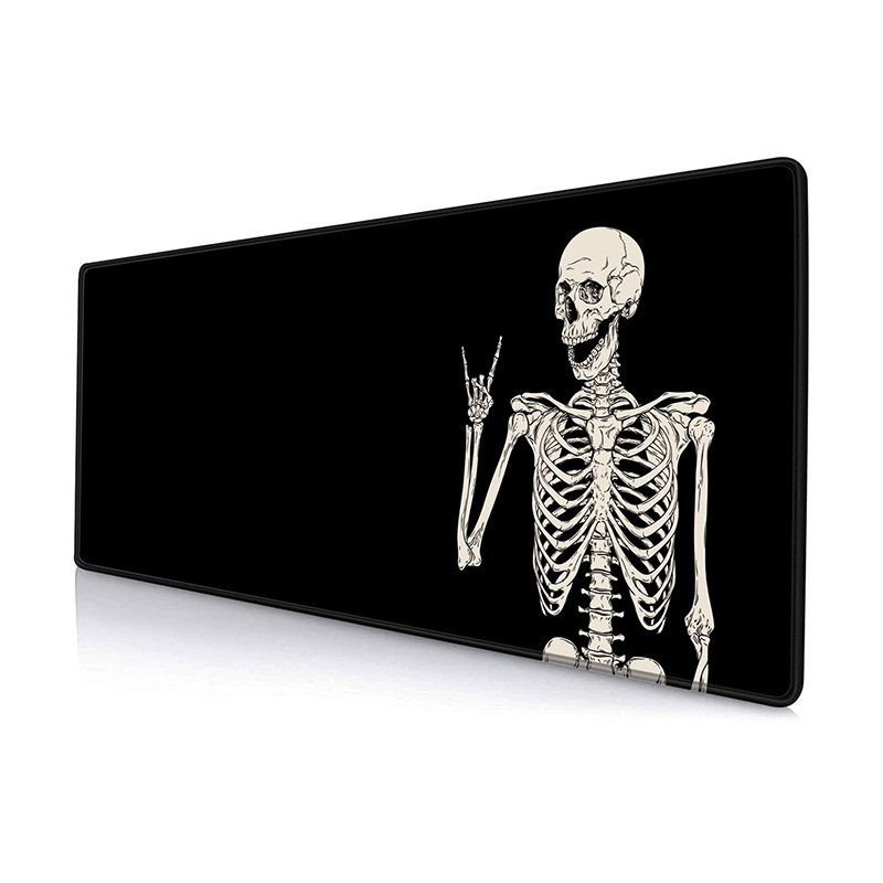 Black Human Skeleton Large Gaming Mouse Pad